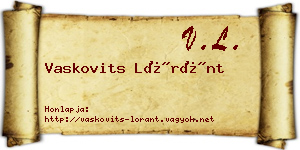 Vaskovits Lóránt névjegykártya