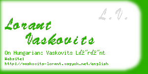 lorant vaskovits business card